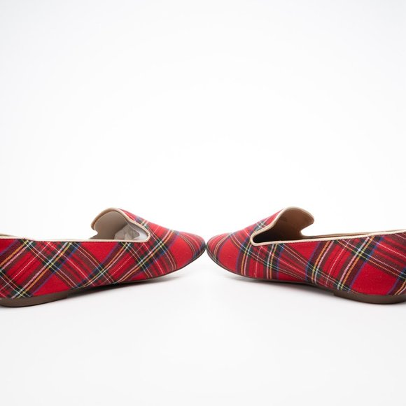 NEW J. Crew Tartan Loafers in Red Black Multi plaid - Picture 7 of 16